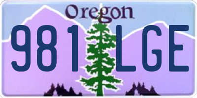 OR license plate 981LGE