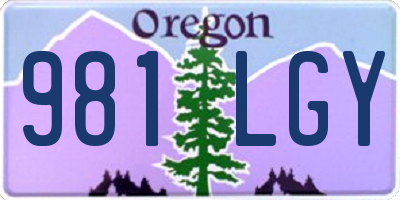 OR license plate 981LGY