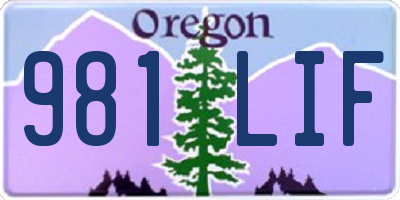 OR license plate 981LIF