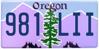 OR license plate 981LII