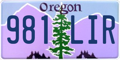OR license plate 981LIR