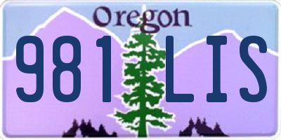 OR license plate 981LIS
