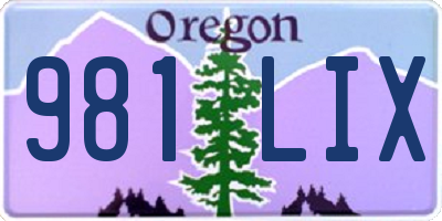 OR license plate 981LIX