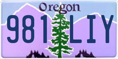 OR license plate 981LIY