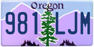 OR license plate 981LJM