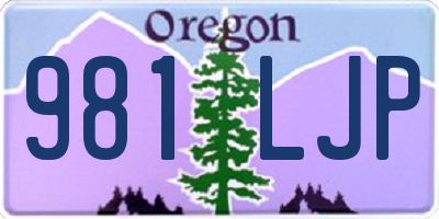 OR license plate 981LJP