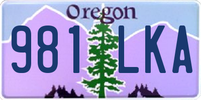 OR license plate 981LKA