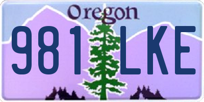 OR license plate 981LKE