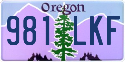 OR license plate 981LKF