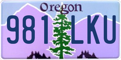 OR license plate 981LKU