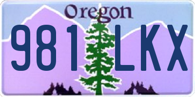 OR license plate 981LKX