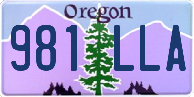 OR license plate 981LLA