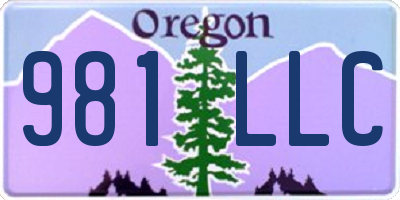 OR license plate 981LLC