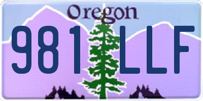 OR license plate 981LLF