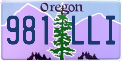 OR license plate 981LLI