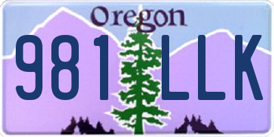 OR license plate 981LLK