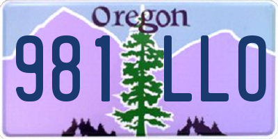 OR license plate 981LLO