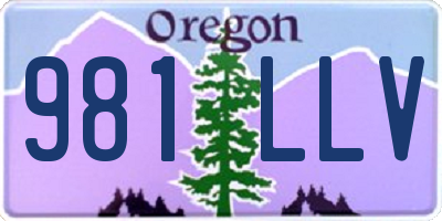 OR license plate 981LLV