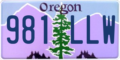 OR license plate 981LLW