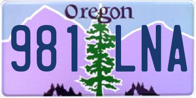 OR license plate 981LNA