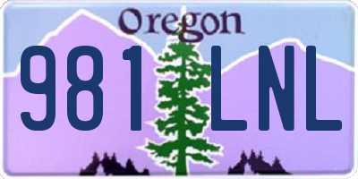 OR license plate 981LNL