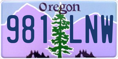 OR license plate 981LNW