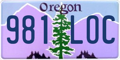 OR license plate 981LOC