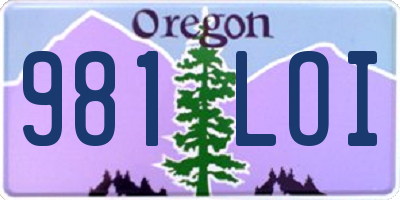 OR license plate 981LOI