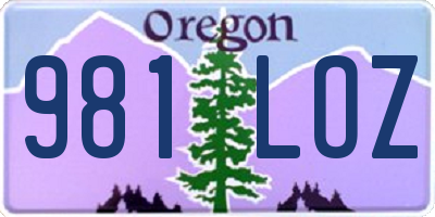 OR license plate 981LOZ