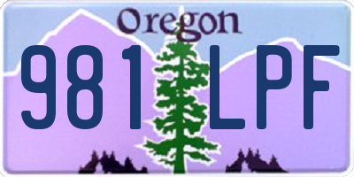 OR license plate 981LPF