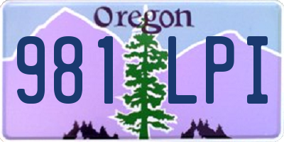 OR license plate 981LPI