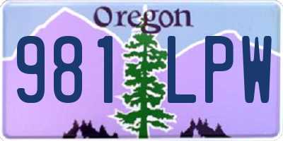 OR license plate 981LPW