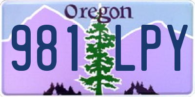 OR license plate 981LPY