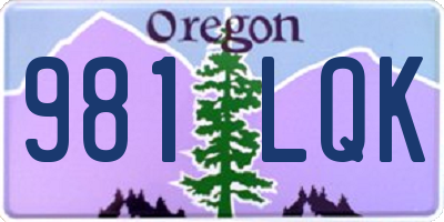 OR license plate 981LQK