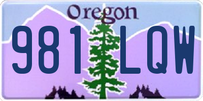 OR license plate 981LQW