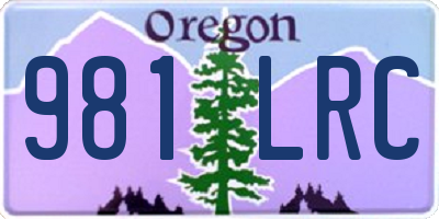 OR license plate 981LRC
