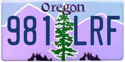 OR license plate 981LRF