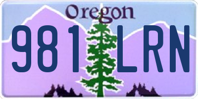 OR license plate 981LRN