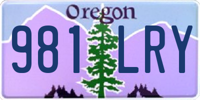 OR license plate 981LRY
