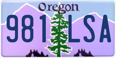 OR license plate 981LSA