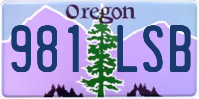 OR license plate 981LSB