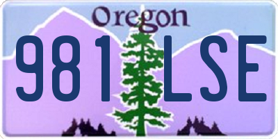 OR license plate 981LSE