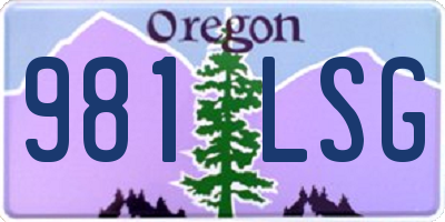 OR license plate 981LSG