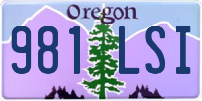 OR license plate 981LSI