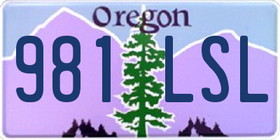 OR license plate 981LSL