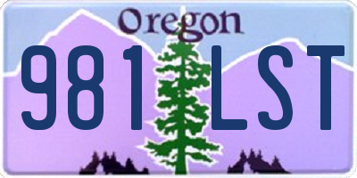 OR license plate 981LST