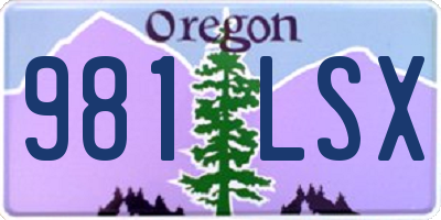 OR license plate 981LSX