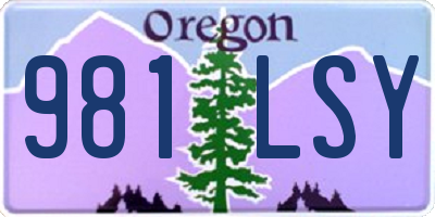 OR license plate 981LSY