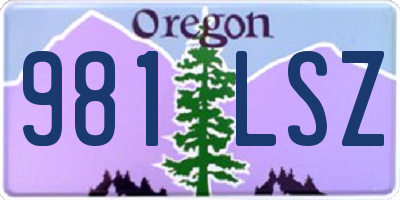 OR license plate 981LSZ