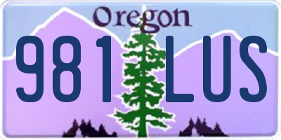 OR license plate 981LUS